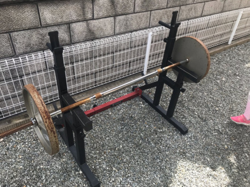 早い者勝ち！！ベンチプレスラック バーベルセット