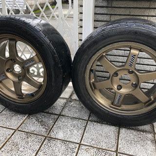 タイヤホイール2本セットRAYS TE37 4穴 114.3 16×7 ドリケツ 180sx の画像