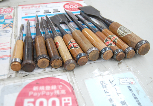 大工道具 ノミ 11本セット 鑿 函館 松居 日本海 利研 マルセ 等 ハンドツール DIY  ☆ PayPay(ペイペイ)決済可能 