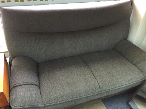 【大田区送料無料】 ソファ 2P 布張り 美品