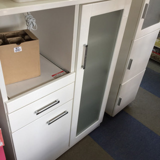 大田区送料無料】 レンジボード カップボード 食器棚 ホワイト 2