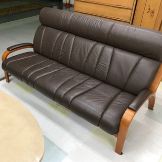 FUJI FURNITURE/フジ ファニチア 本革ソファー3点セット