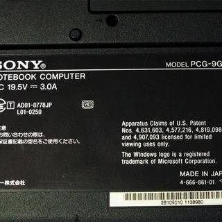 SONY VAIO ノートパソコン WindowsXP 美品の画像