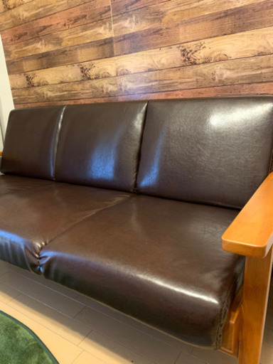 大幅値下げ★北欧デザインレザーソファ　3人がけ
