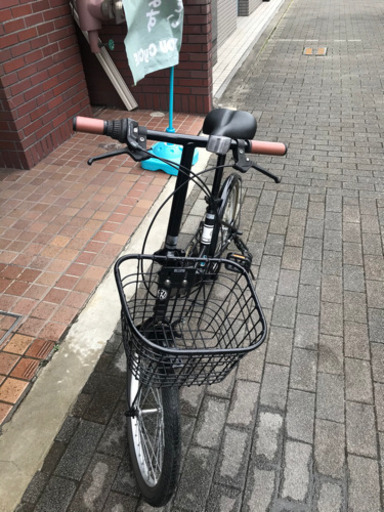 20インチ　フォルクスワーゲン6段変速　かご付き折り畳み自転車 ブラック