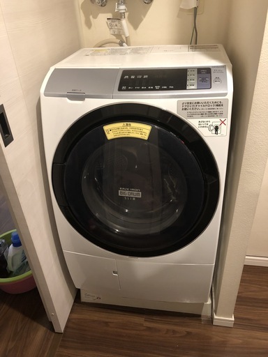 【美品】ドラム式洗濯乾燥機 日立 BD-SV110AL(W) 17年製 ビッグドラム 洗濯機 11kg/乾燥6kg 左開き　作動正常