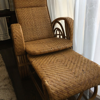 籐　リクライニングチェアの画像