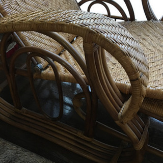 籐　リクライニングチェアの画像