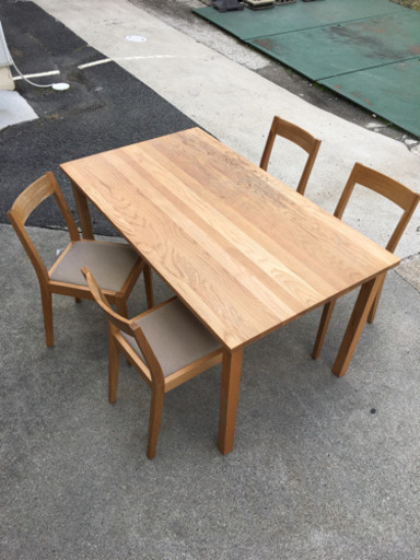RJ1182 無印良品 オーク材ダイニングテーブル5点セット