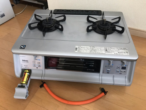 ★パロマ 2口ガスコンロ グリル付き 美品 プロパン用