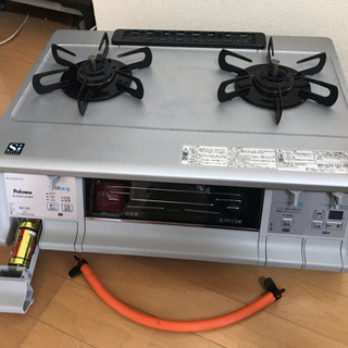 ★パロマ 2口ガスコンロ グリル付き 美品 プロパン用