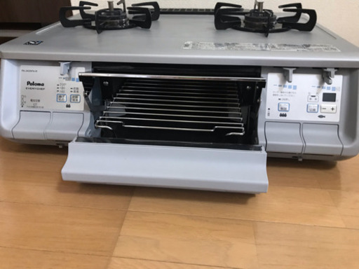 ★パロマ 2口ガスコンロ グリル付き 美品 プロパン用