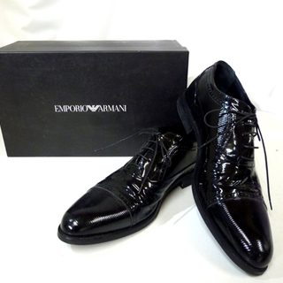 本物 EMPORIO ARMANI/エンポリオアルマーニ エナメル ドレスシューズ