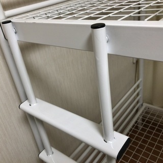  2段ベッド 社員寮 白ホワイト 省スペース コンパクト 美品の画像