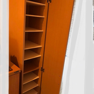 【お値段交渉可！】全身チェック出来る！ミラー付きシューズラックの画像