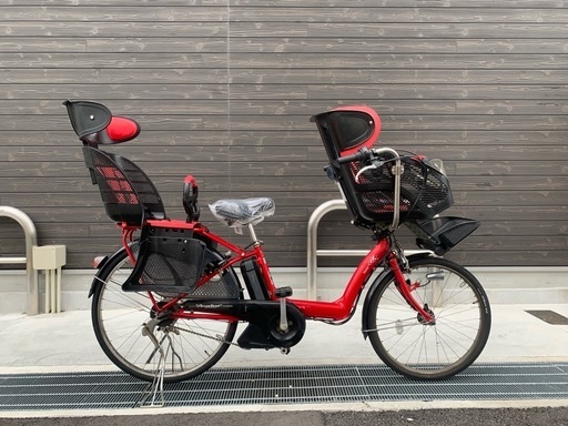 ブリヂストン　アンジェリーノ　新基準　三人乗り　子供乗せ　赤　ギュット　キッス　神戸市　電動自転車　地域限定