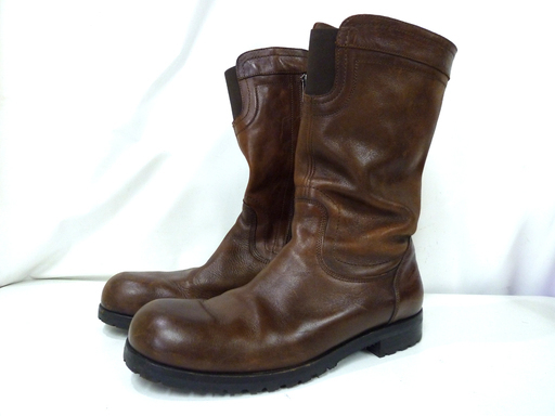 JIL SANDER/ジルサンダー サイドジップ レザーブーツ サイズ8 約26cm ブラウン 札幌市 白石区 東札幌