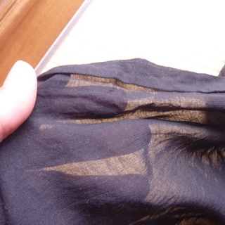 黒 カーゼ素材 襟付きボタンシャツの画像