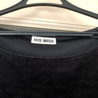 黒ベロア調　ワンピース　Mサイズ　HIS MISSの画像