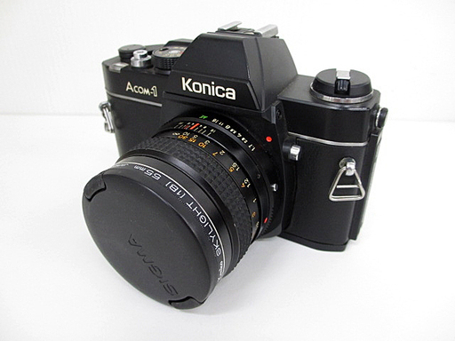 △【動作未確認】フィルム カメラ 一眼レフ Konica ACOM-1 コニカ HEXANON F1.7 50mm 単焦点レンズ【ジャンク】□G8