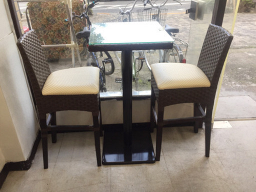 【大田区送料無料】 バーカウンター 3点セット バーテーブル バーチェア (2セット有)