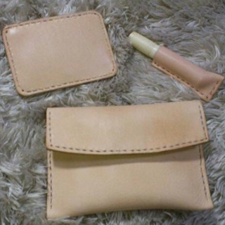 本革の印鑑ケース＆捺印マット＆小物ケース☆３点セット  印鑑の画像