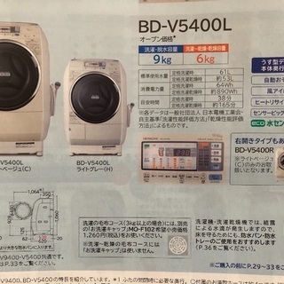 V5400/日立のビッグドラム/自動おそうじ機能搭載/風アイロン/5204 日立 ヒートリサイクル 風アイロン ビッグドラム BD-V5400L 価格比較