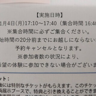 東京モーターショー　アウトオブキッザニア　体験チケット　2枚　11/4　17：10-17：40（集合時間16：40）の画像