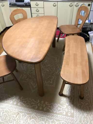 カリモク　テーブル5点セット