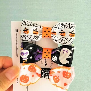 ハロウィンヘアクリップ、きらきらユニコーンのリボンゴム再入荷しました！