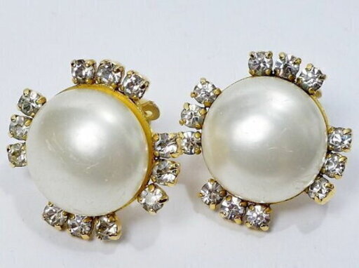 CHANEL シャネル ラインストーン パール ヴィンテージ イヤリング レディース 女性用【中古】