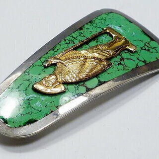 K18/SV ペルー製 ブローチ シルバー 925 民族衣装 アクセサリー ペルー雑貨 18K 【中古】の画像