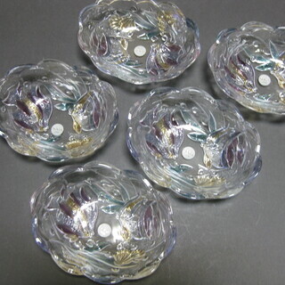 【値下げ!!】SOGA・ガラス製飾り皿5客セット・新品未使用