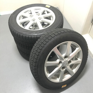 126-1ブリヂストンVRX2 155/65R14ダイハツ純正アルミホイール付4本セット14×4.5J +45 バリ山BRIDGESTONE ブリザック スタッドレスタイヤ