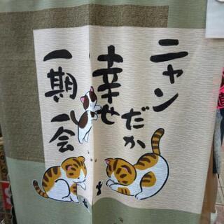 のれん 猫