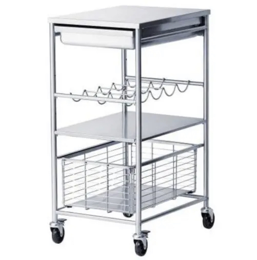 【お値下げ】未使用 IKEA GRUNDTAL キッチンワゴン ステンレススチール