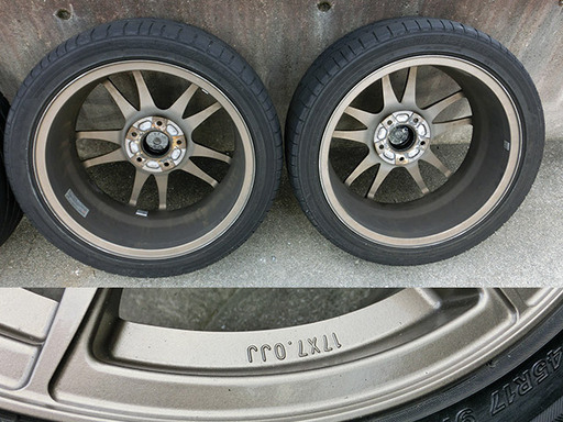 ガリキズなし美品！ディレッツァRSC 17インチ114.3 7J 5H 43 日本製 かなり軽量です！