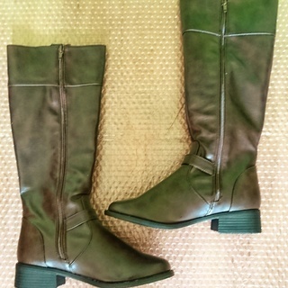 【1回のみ使用】レディース　ロングブーツ　茶　ダークブラウン　23.5cmの画像
