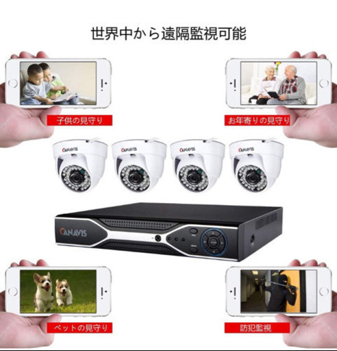 《セール中》CANAVIS ドーム型防犯カメラ CCTV監視カメラ 暗視カメラ