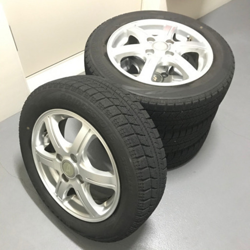 127-1ブリヂストンVRX 155/65R14 14×4.5J +45 ダイハツ純正アルミホイール付4本セット 2018年製造 BRIDGESTONE BLIZZAKスタッドレスタイヤ