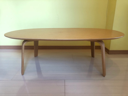 【無印良品】オーバル型・曲木の足のローテーブル