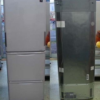 19N0100 D 札幌発 引取歓迎 SHARP/シャープ SJ-PW35C-C ノンフロン冷凍冷蔵庫 350L 3ドア 自動製氷 左右開き 2016年製 中古