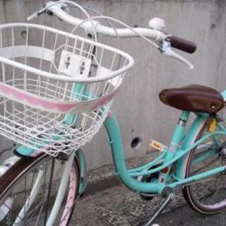  🚲️子供自転車 新古品 24inchミントグリーン 変速付