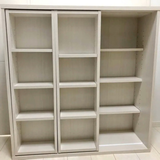 【お引取り限定】スライド式コミックラック(ホワイト)