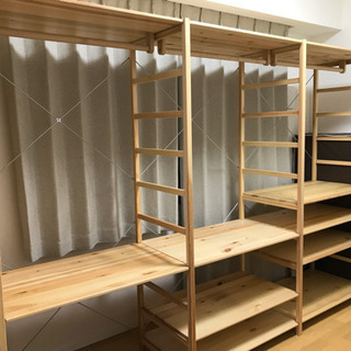 無印良品　パイン材ユニットシェルフ　ワードローブの画像