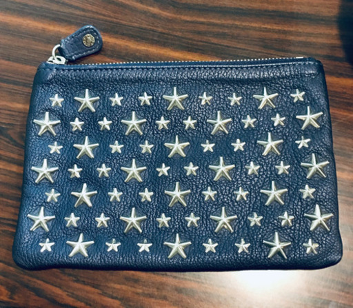 ジミーチュウ　ネイビー　☆ スタッズ　ポーチ