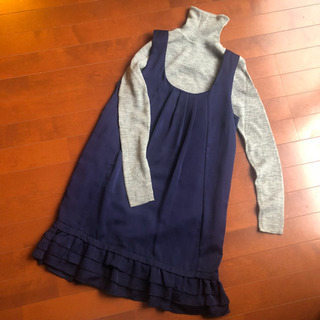 ★取引中   DEAR FLURA♡裾フリル 綺麗なブルーのワンピース