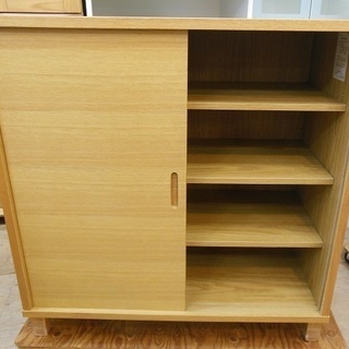 【販売終了しました。ありがとうございます。】無印良品　オーク材　スライドドア　キャビネット　中古品　/　MUJI　良品計画　相模原の画像