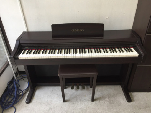【大田区送料無料】 CASIO 電子ピアノ セルビアーノ AP-21 88鍵盤 ブラウン 現状品