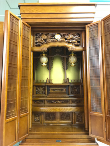 【美品】仏壇 法輪 ケヤキ(上下)56-20 (1月末迄)